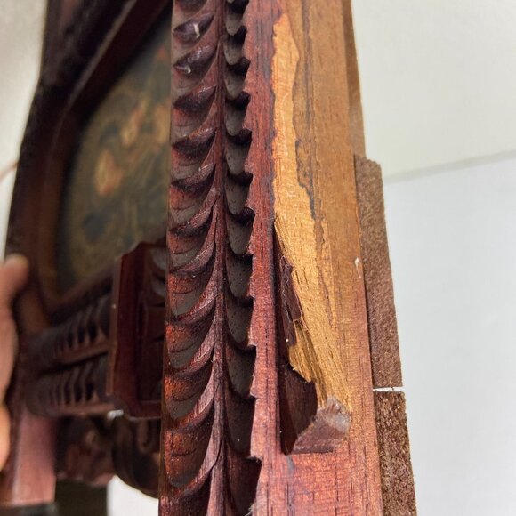 Vintage Religious Old Icona Virgin Mary & Baby Jesus Framed Picture - Picture 13 of 16